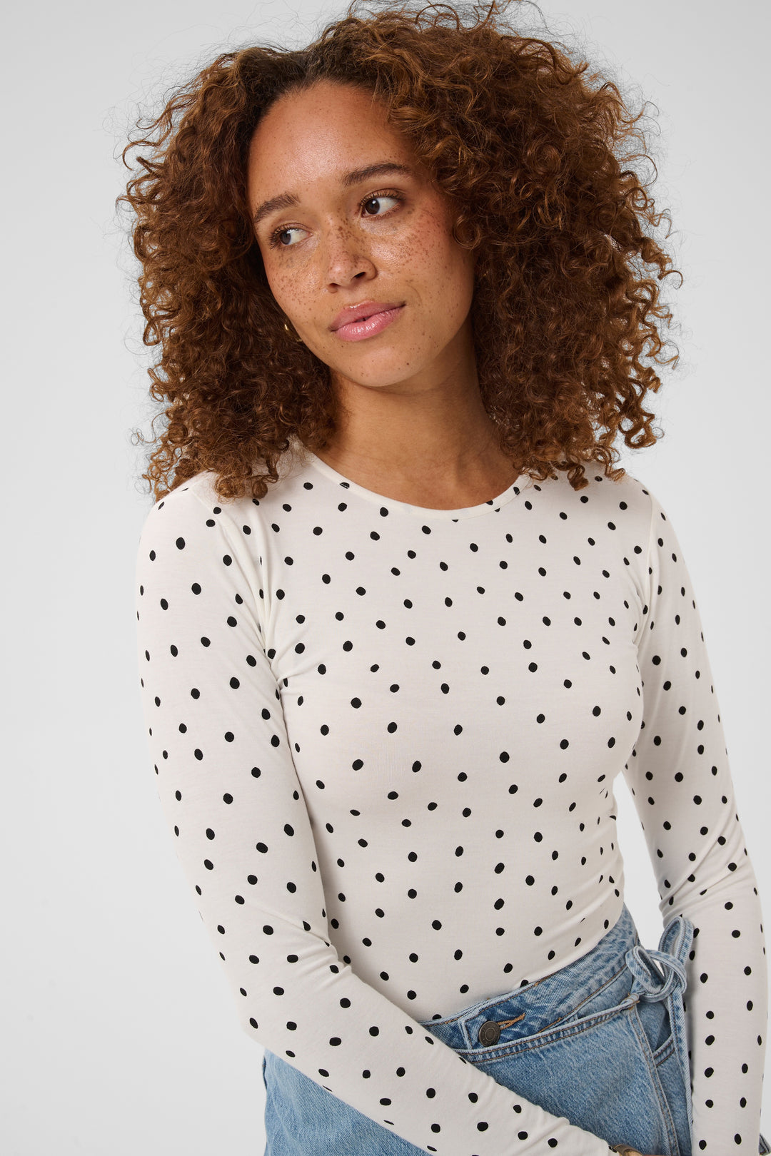 T-shirt Bella manches longues à pois
