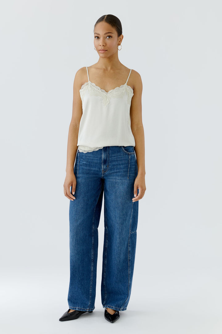 Satin camisole with lace 