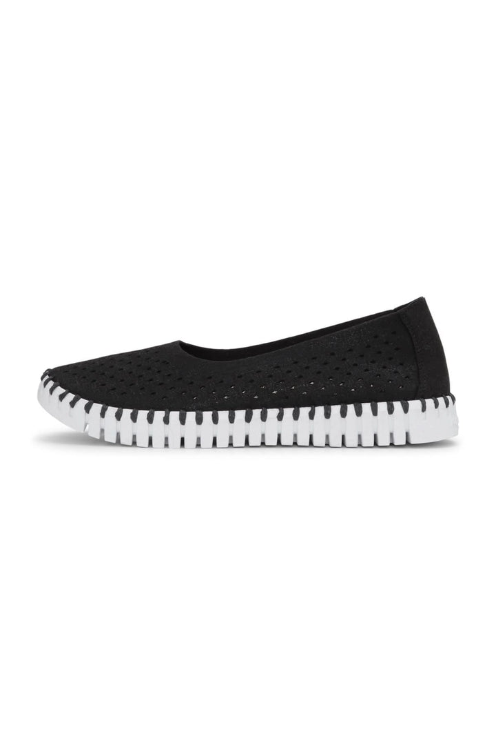 Ballerine Tulip 0026, ballerines noires ajourées, confortables et légères pour un look chic décontracté.