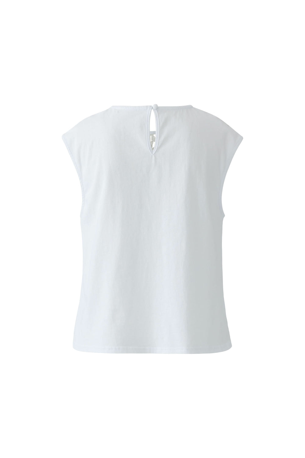 Camisole avec empiècement en dentelle vue arrière, coupe fluide sans manches, idéale pour des looks habillés ou décontractés.