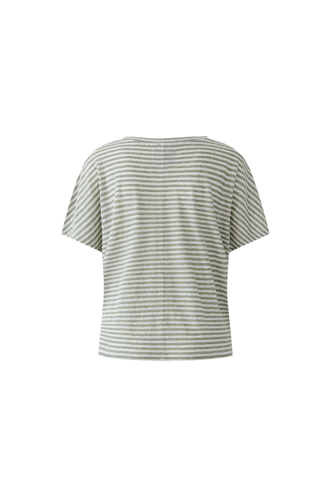 Chandail à rayures col en v avec coupe fluide et manches courtes, parfait pour un look décontracté.