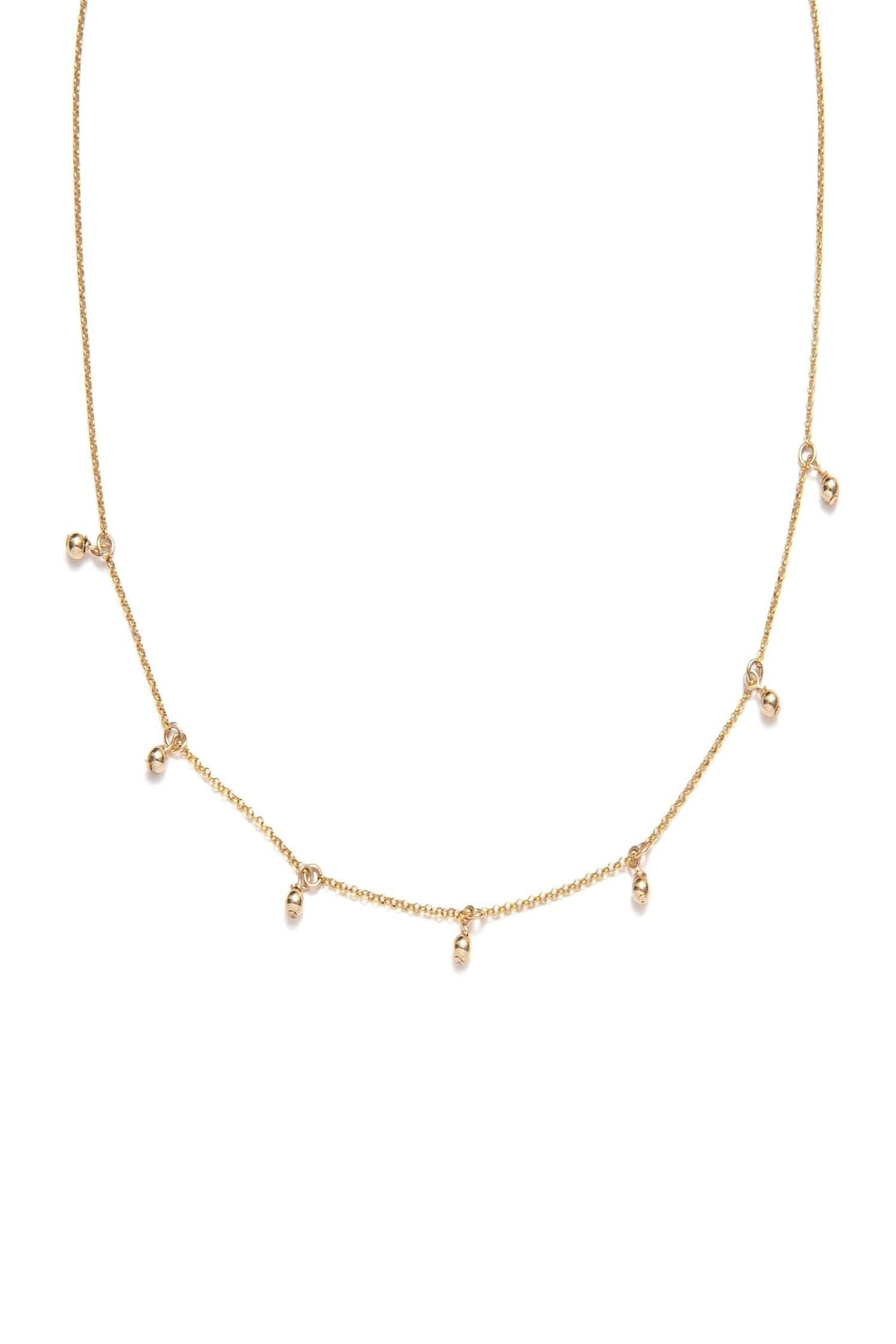 Collier délicat en argent doré avec pendants en perles, longueur ajustable de 16 à 18 pouces.