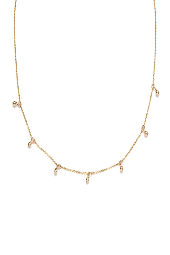 Collier délicat en argent doré avec pendants en perles, longueur ajustable de 16 à 18 pouces.