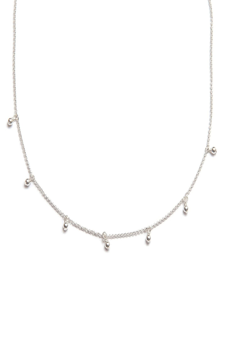 Chaîne Be Stylish en argent 925 ornée de perles, élégante et sophistiquée, longueur de 16-18 pouces.