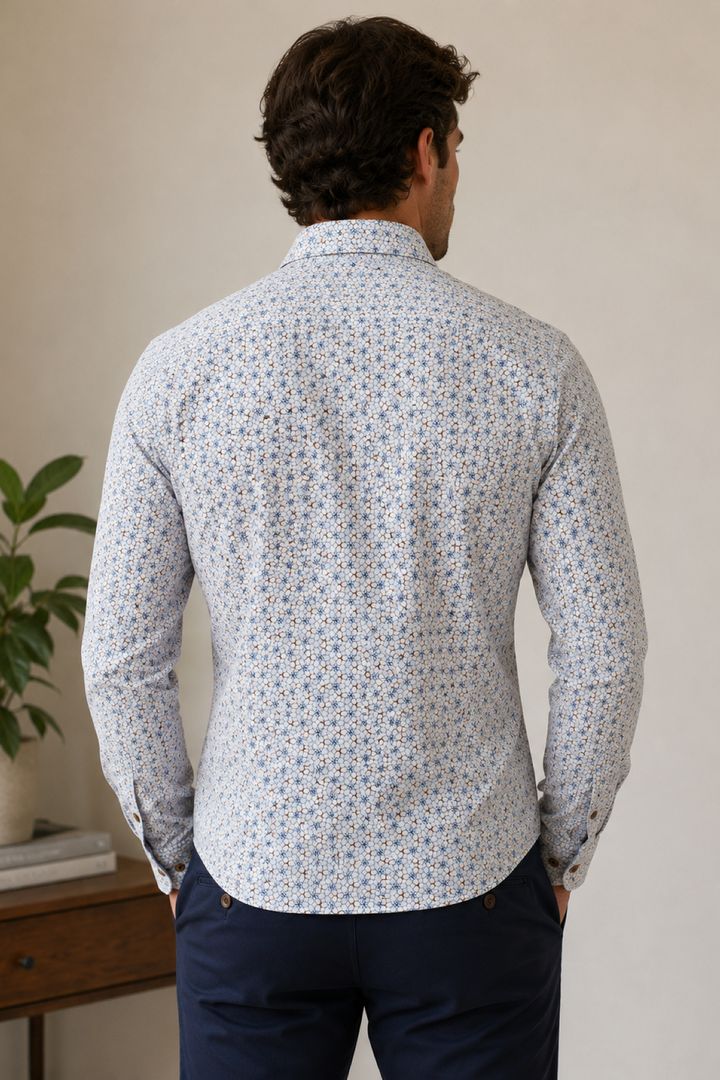 Chemise sport imprimée géométrique