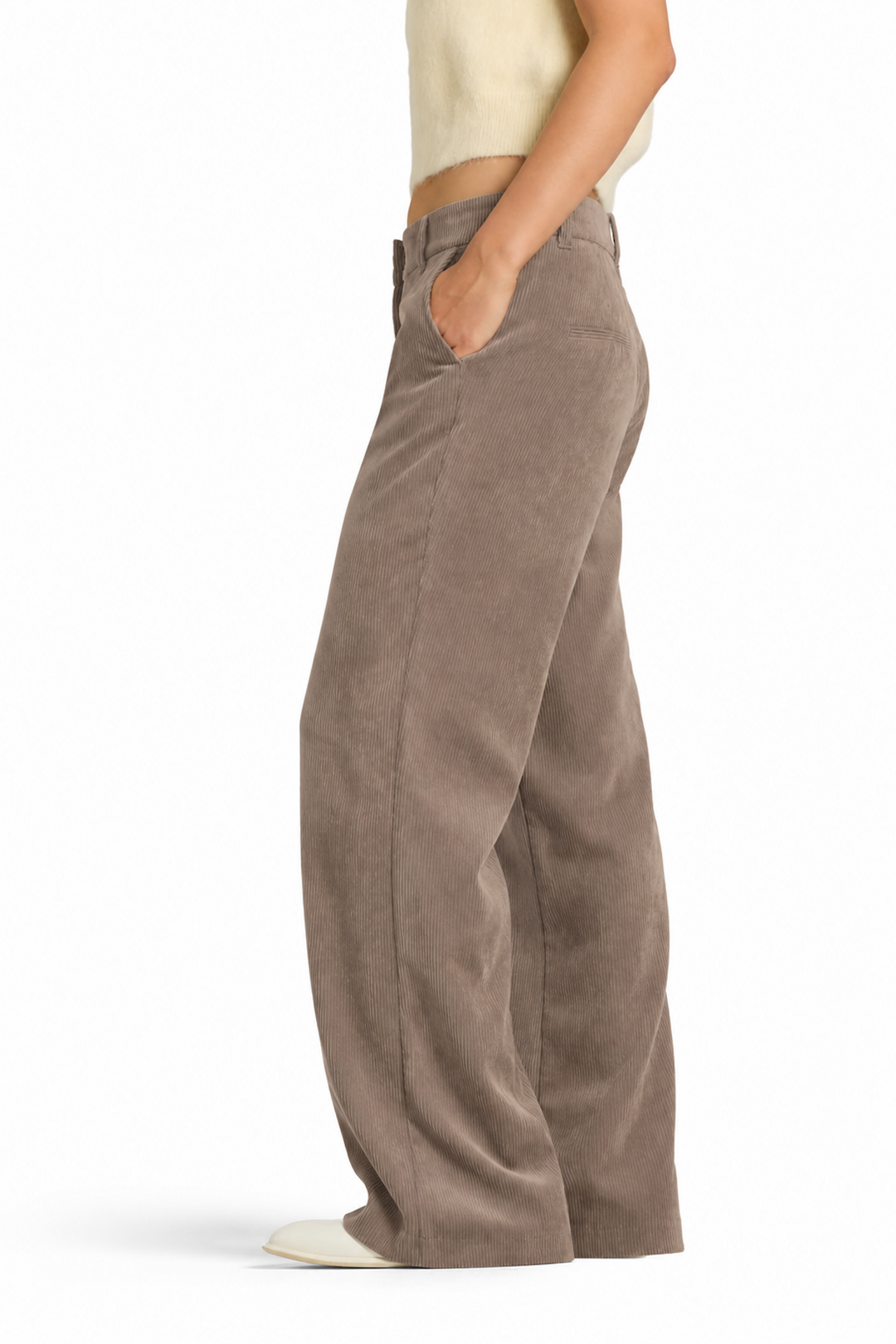 Pantalon à jambe large en velours côtelé Amelie