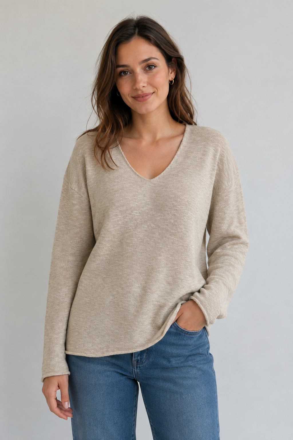 Chandail en maille col V