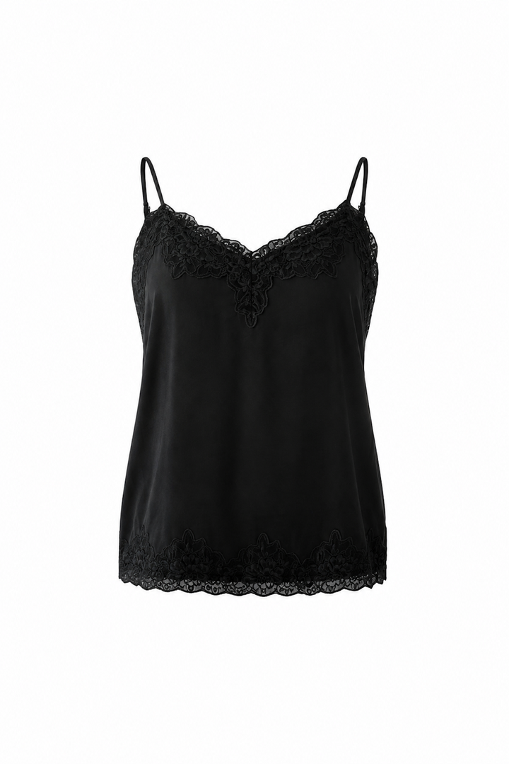 Satin camisole with lace 