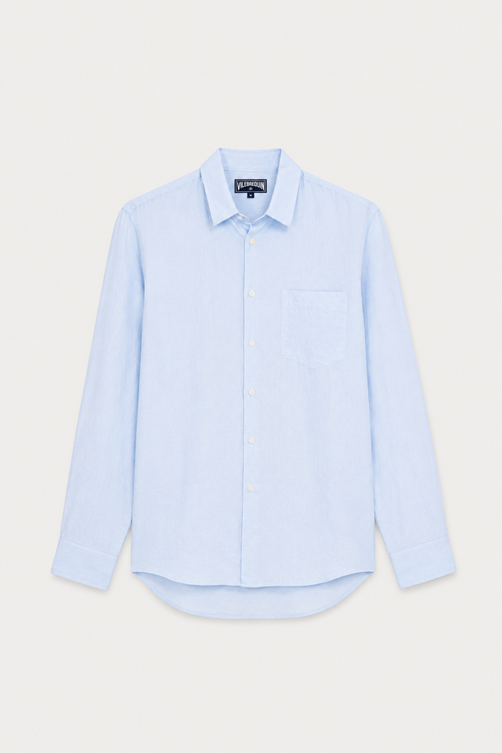 Chemise en lin à poche poitrine