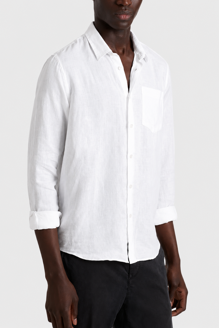 Linen shirt with a chest pocket