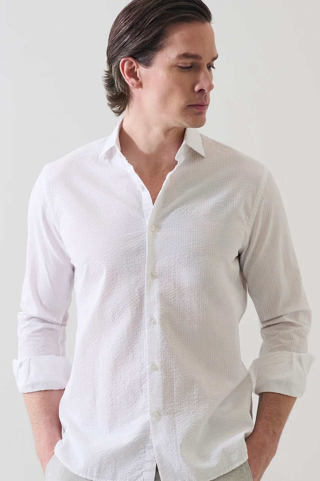 Chemise en seersucker extensible