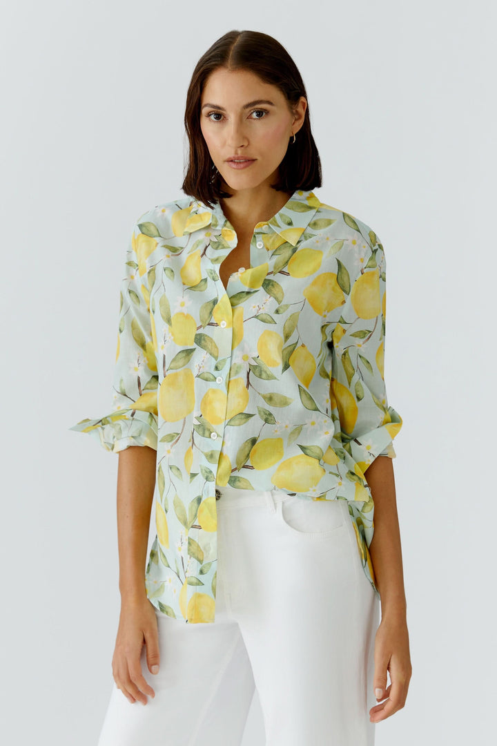 Chemise fluide imprimé citron