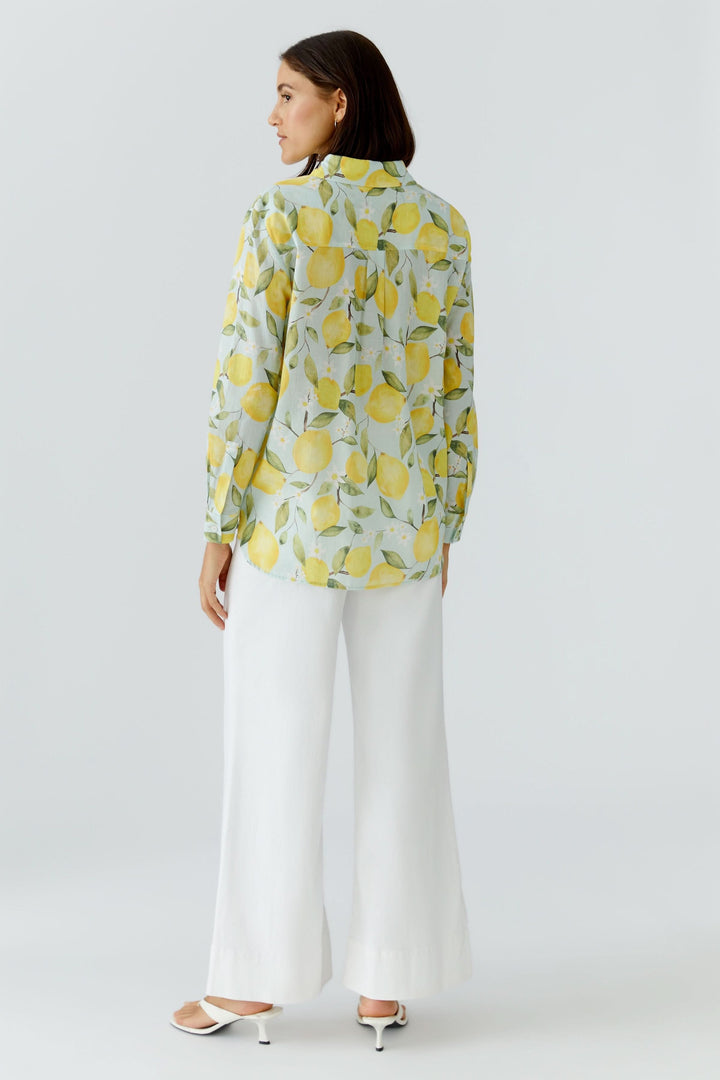 Chemise fluide imprimé citron