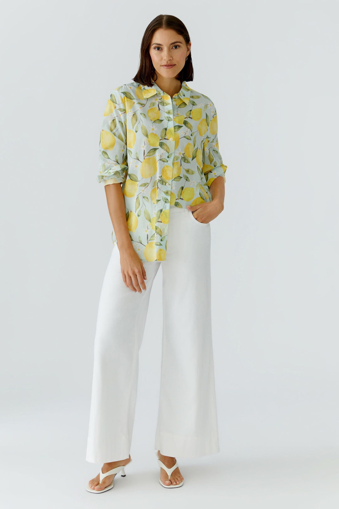 Chemise fluide imprimé citron