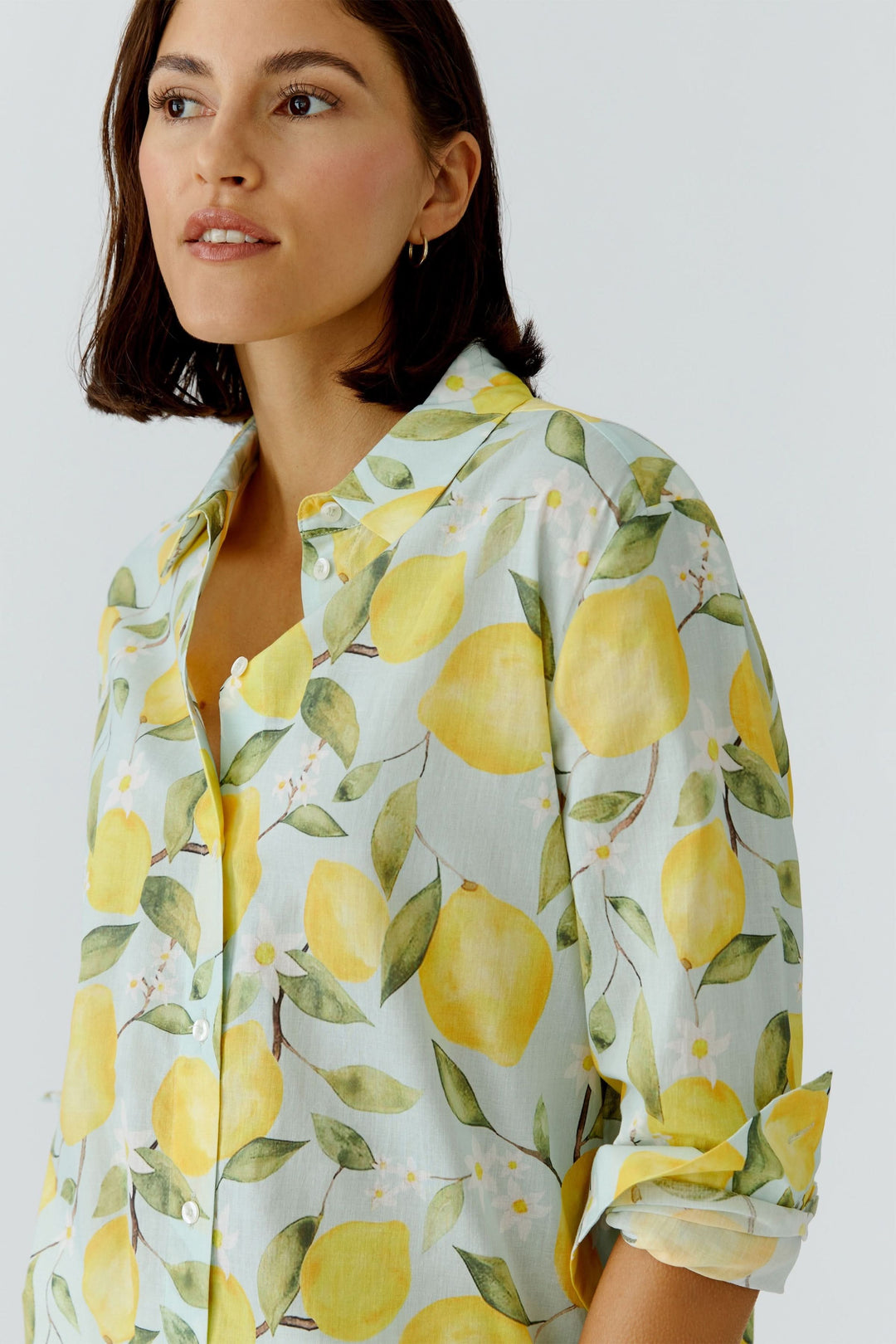 Chemise fluide imprimé citron