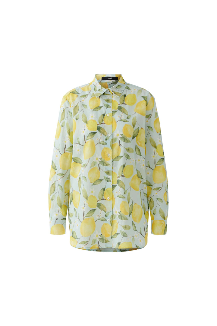 Chemise fluide imprimé citron