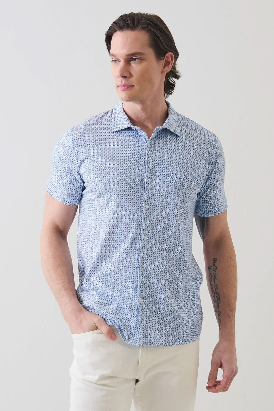 Chemise imprimée en coton Pima
