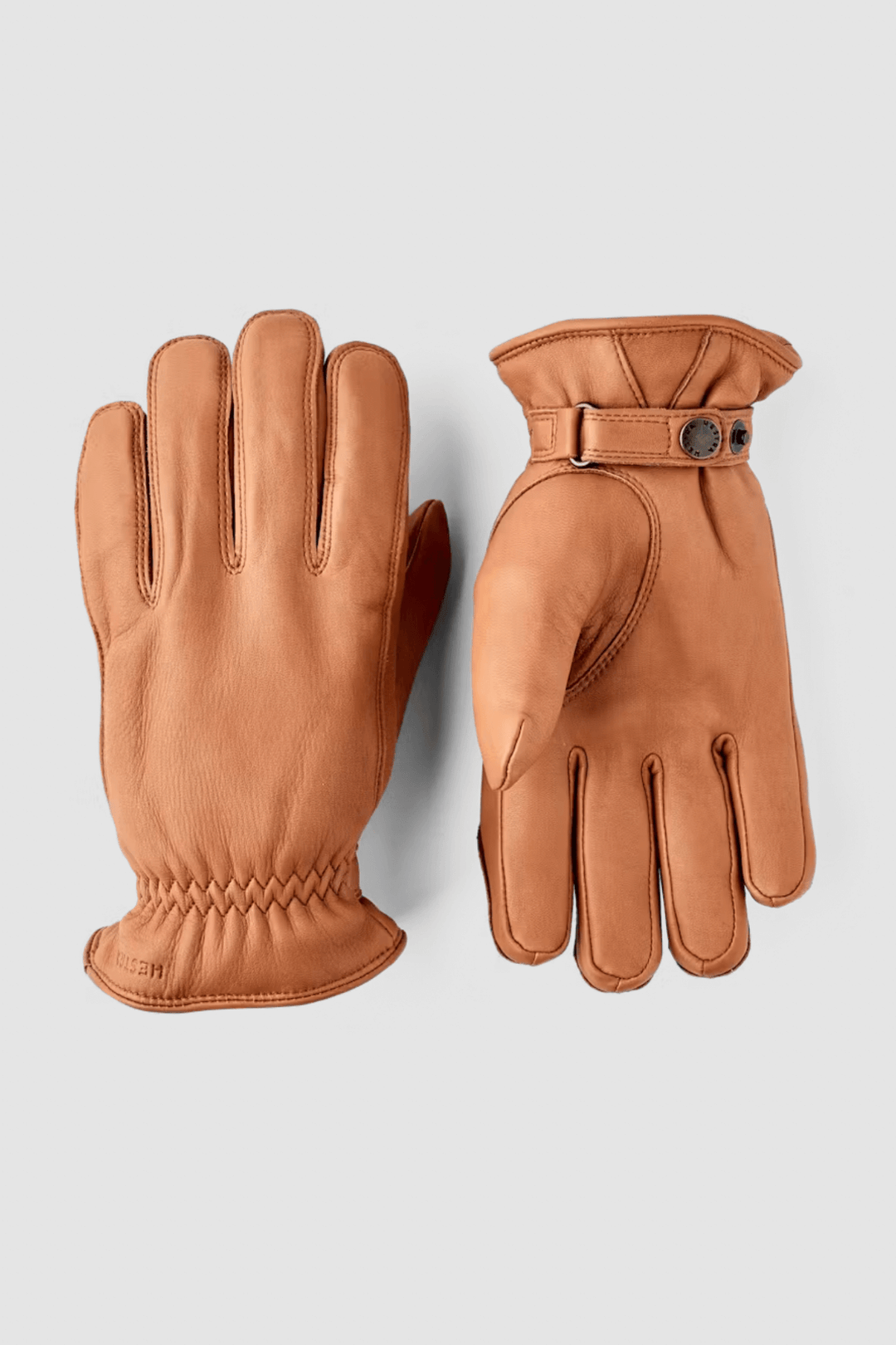 Gants en cuir Burensvik en peau de cerf, confortables et élégants, avec doublure en laine polaire et bracelet ajustable.