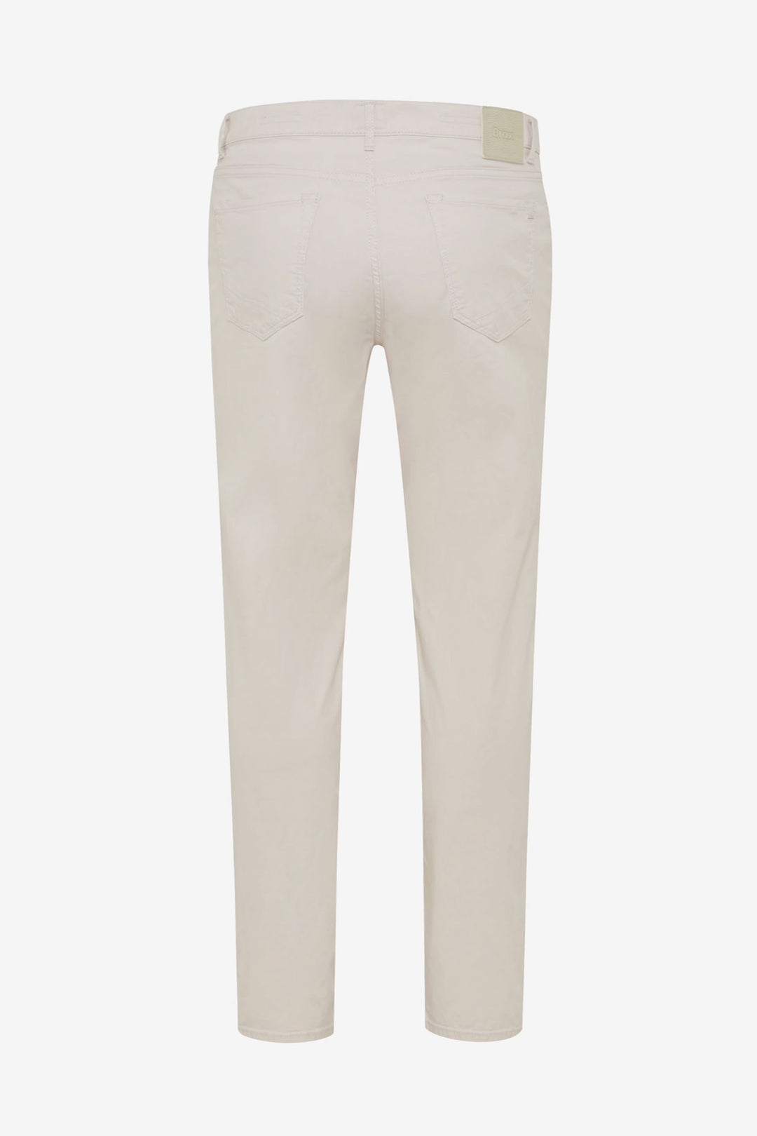 Jean style chuck moderne, coupe droite légèrement fuselée, couleur beige, vue arrière.