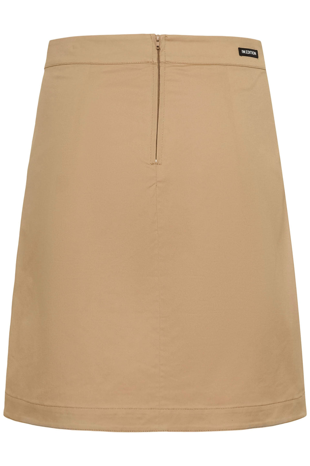 Jupe courte Elvia minimaliste à poches avec coupe droite et poches latérales, idéale pour un style épuré et moderne.