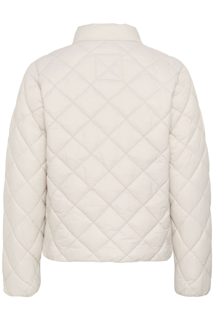 Manteau Olia matelassé avec coupe droite et col montant, idéal pour un style moderne et fonctionnel par temps frais.