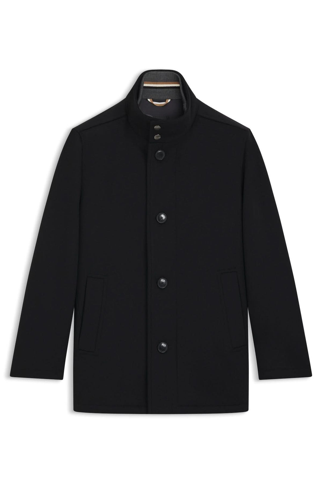Manteau en laine et cachemire Coxtan noir pour homme, élégant et décontracté, coupe ample, idéal pour superpositions raffinées.