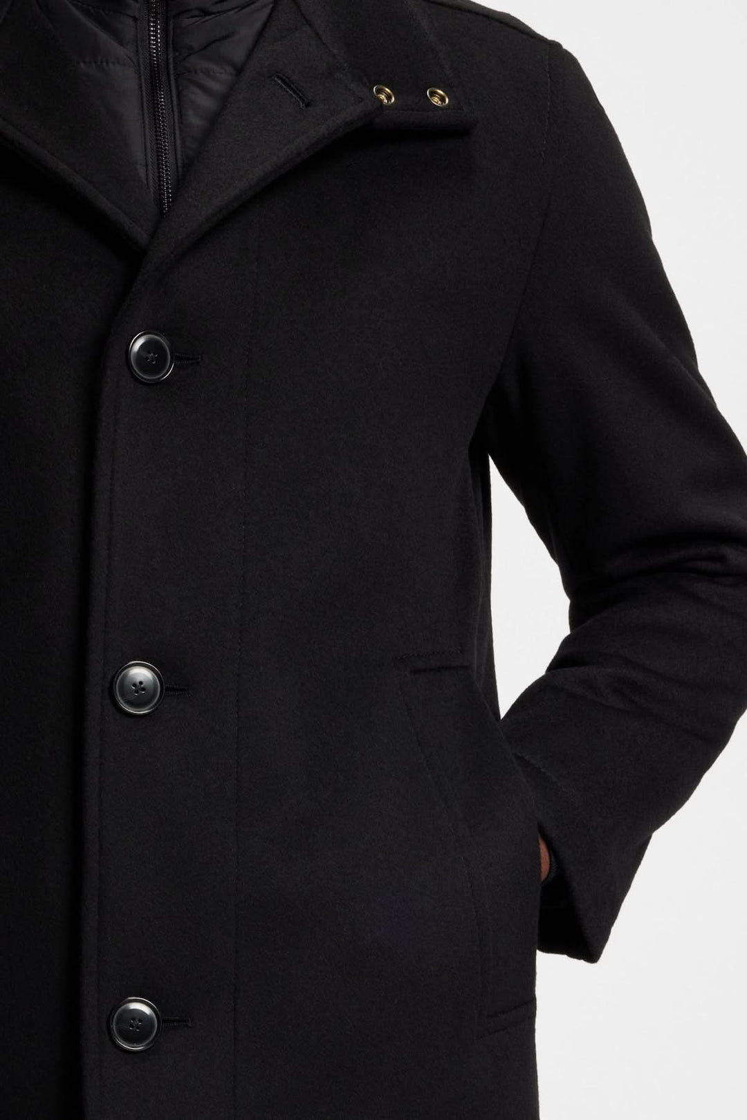 Manteau en laine et cachemire Coxtan BOSS raffiné, ample, noir, pour superpositions élégantes