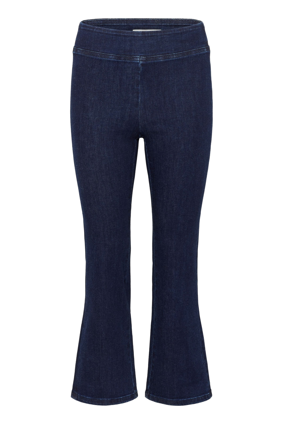 Pantalon Nikela avec coupe légèrement évasée et taille haute, offrant confort et silhouette moderne, longueur cheville.