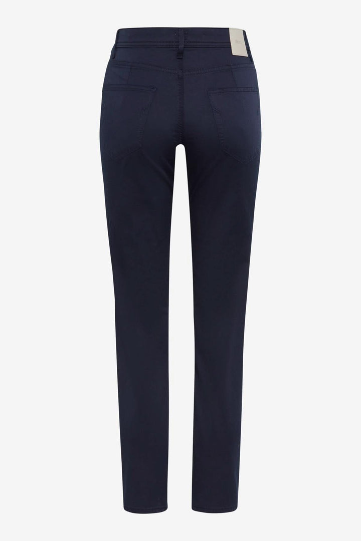Pantalon chino MARY S ultra léger, vue arrière, coupe droite, cinq poches, couleur navy.