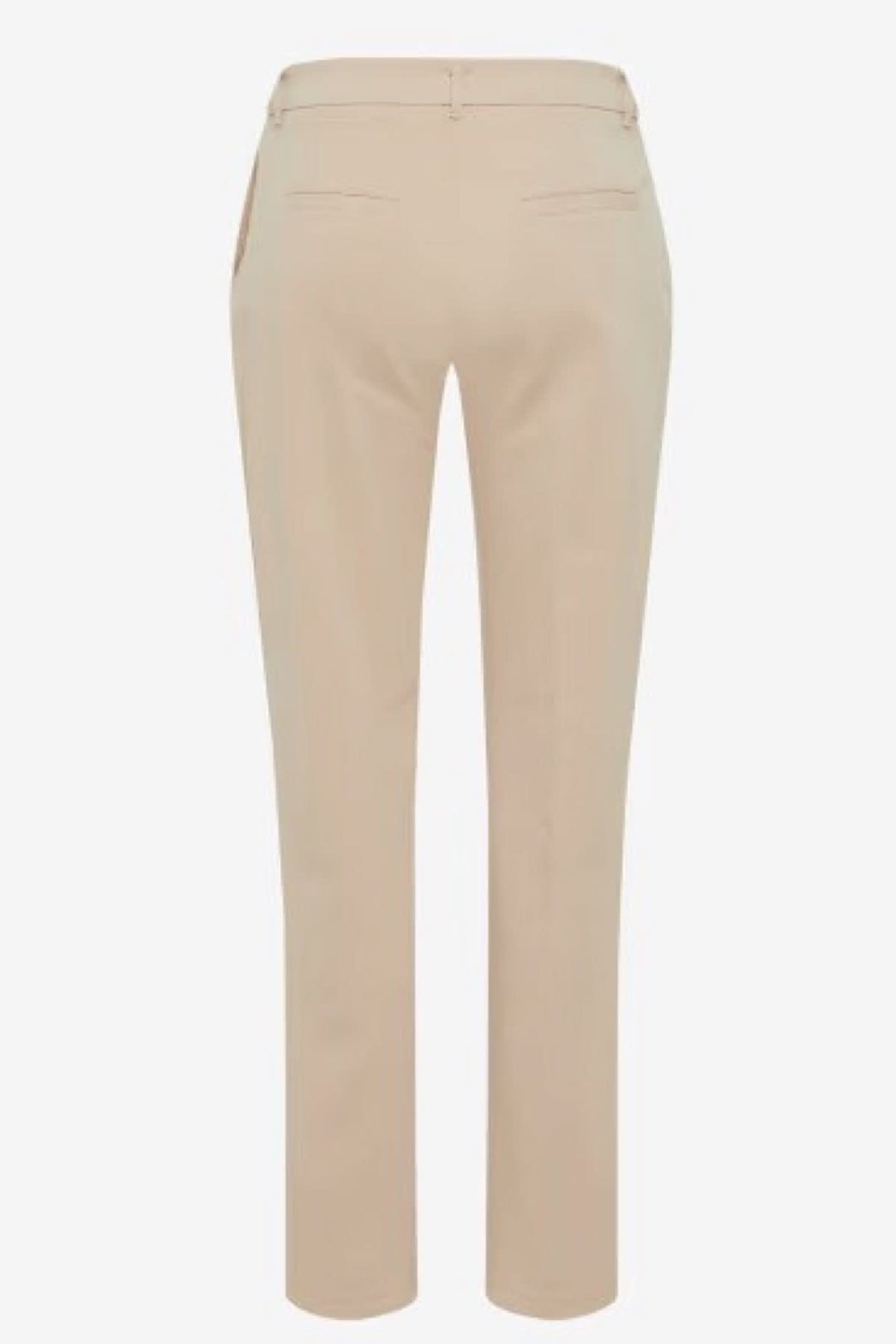 Pantalon chino Maron beige, coupe droite, poches sportives, tissu extensible pour un confort optimal.