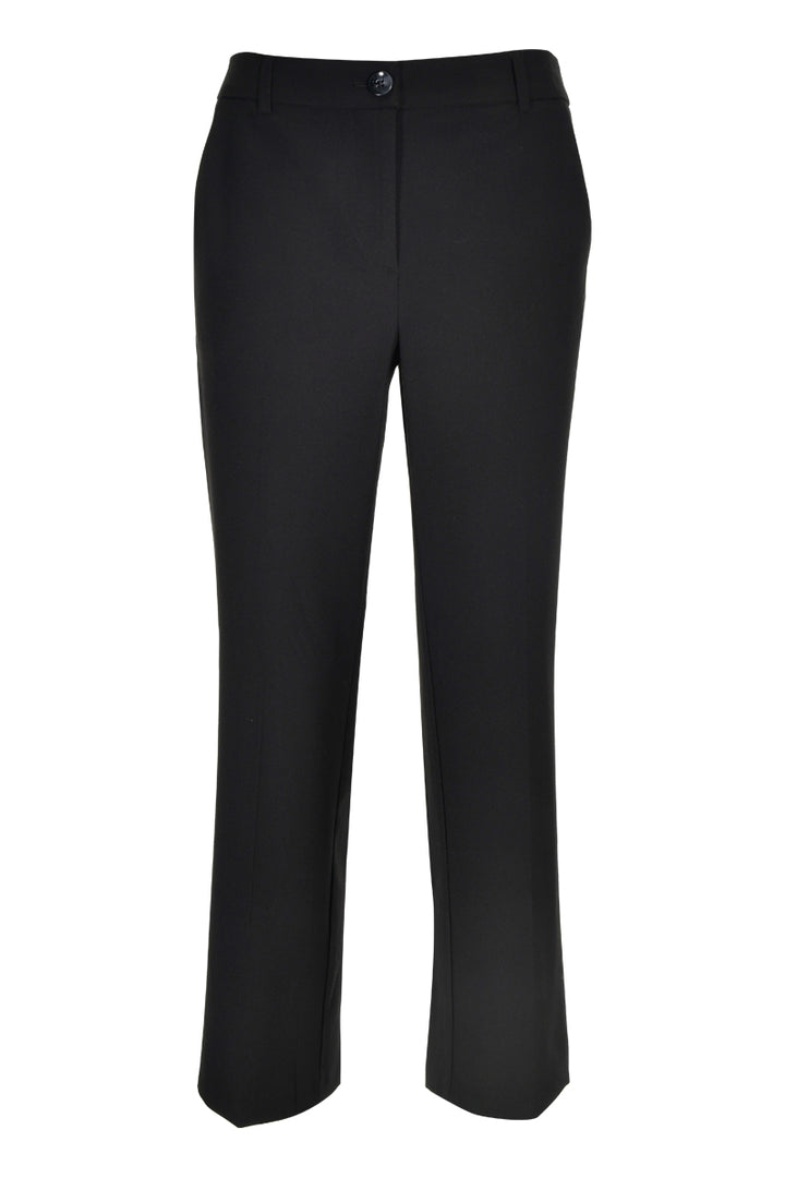Pantalon coupe droite noir élégant pour une silhouette structurée et confortable, idéal pour le bureau ou le quotidien.