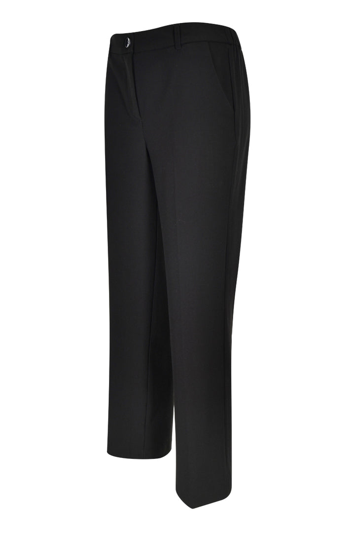 Pantalon coupe droite noir élégant pour un look soigné, parfait pour le bureau et le quotidien, avec taille régulière structurée et fermeture éclair.