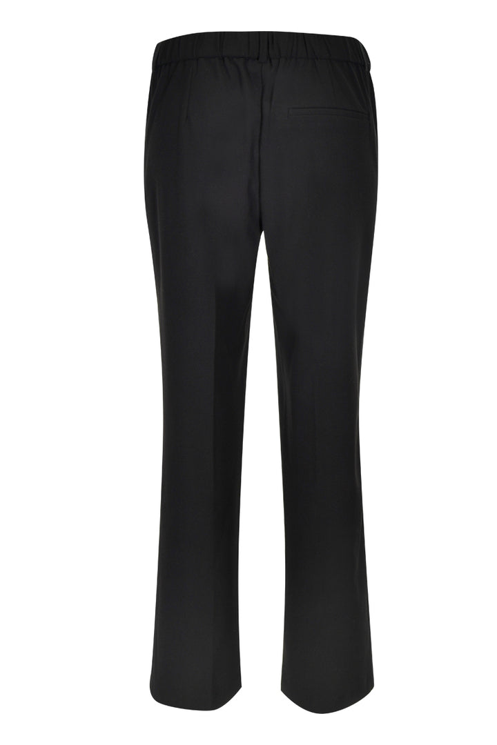 Pantalon coupe droite noir élégant, parfait pour le bureau et le quotidien, avec taille structurée et fermeture à glissière.