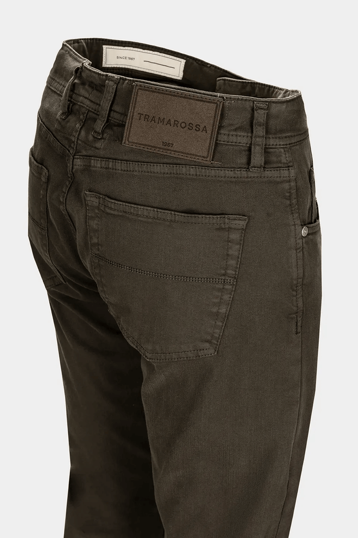 Pantalon de coton 5 poches Tramarossa pour homme, coupe regular slim, élégance italienne, style impeccable du matin au soir.