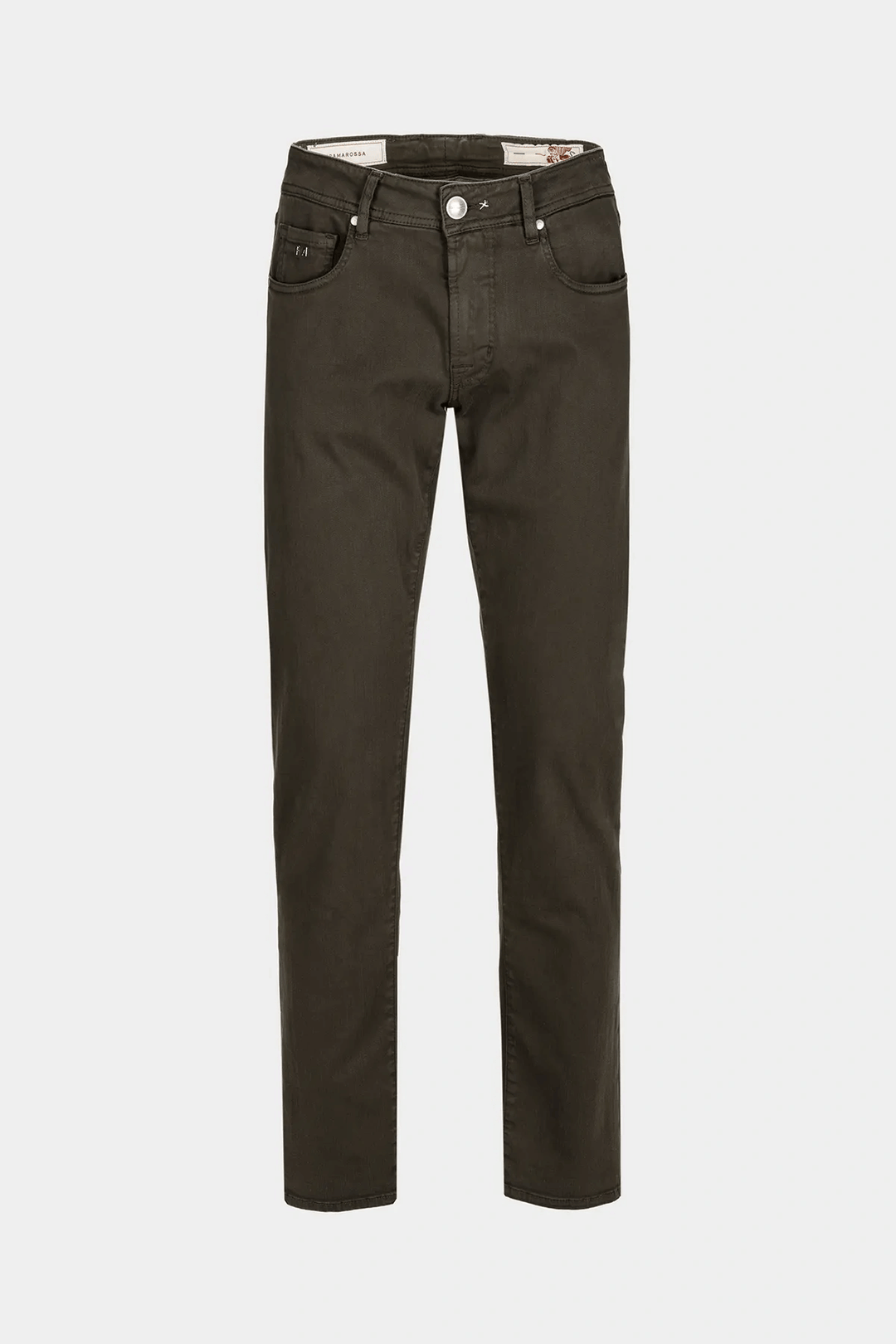 Pantalon de coton 5 poches Tramarossa pour homme, coupe regular slim, braguette classique, style italien élégant et confortable.