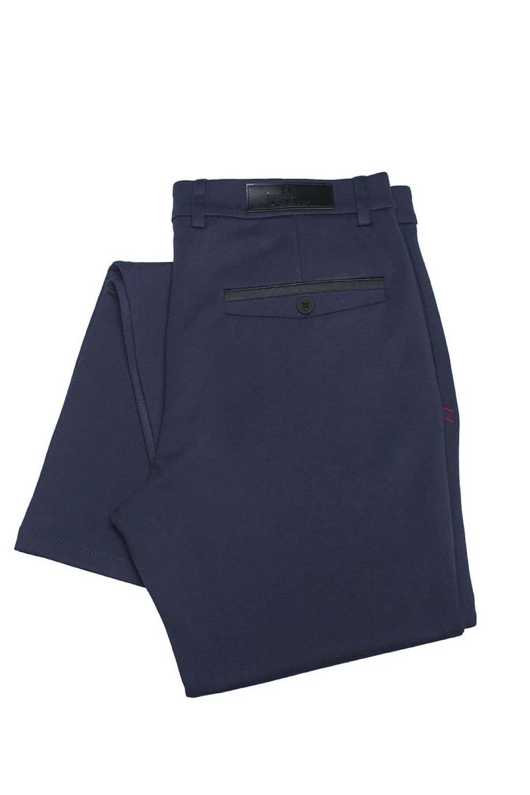 Pantalon Beretta en tissu extensible, coupe fuselée, couleur marine, parfait pour le bureau ou les sorties.