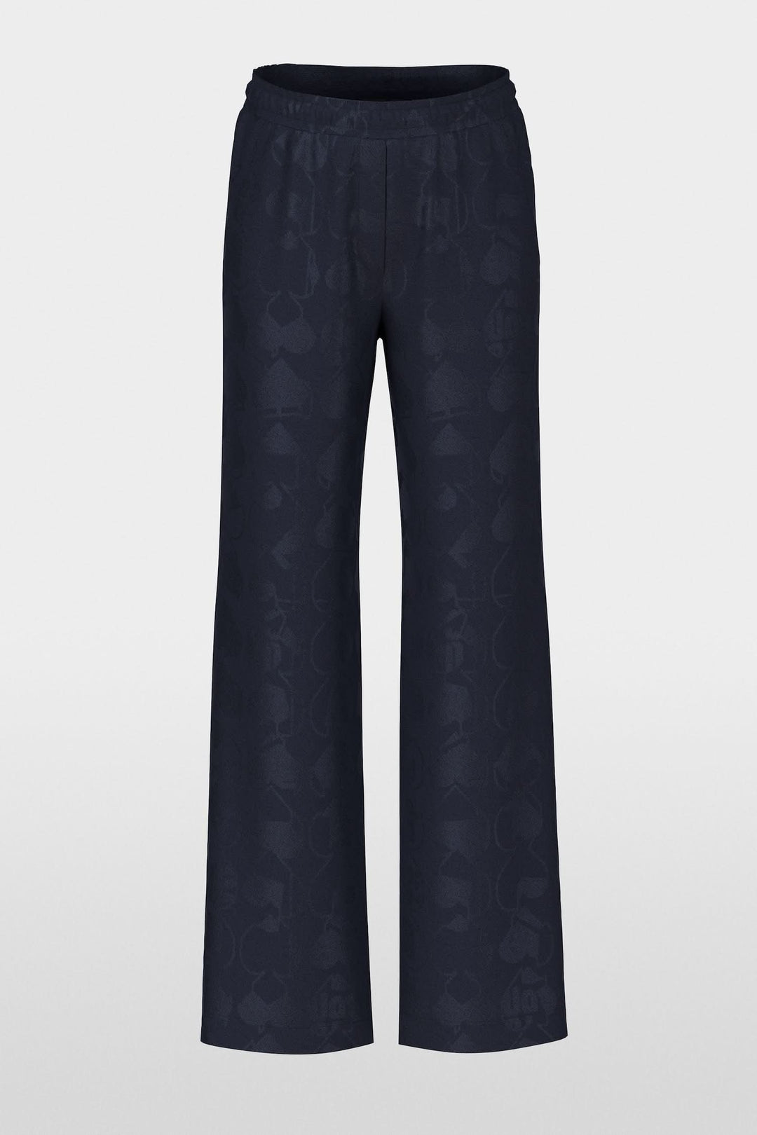 Pantalon à enfiler modèle WASHINGTON, large fit, tissu fluide, taille élastiquée, motif contrasté mat/brillant.