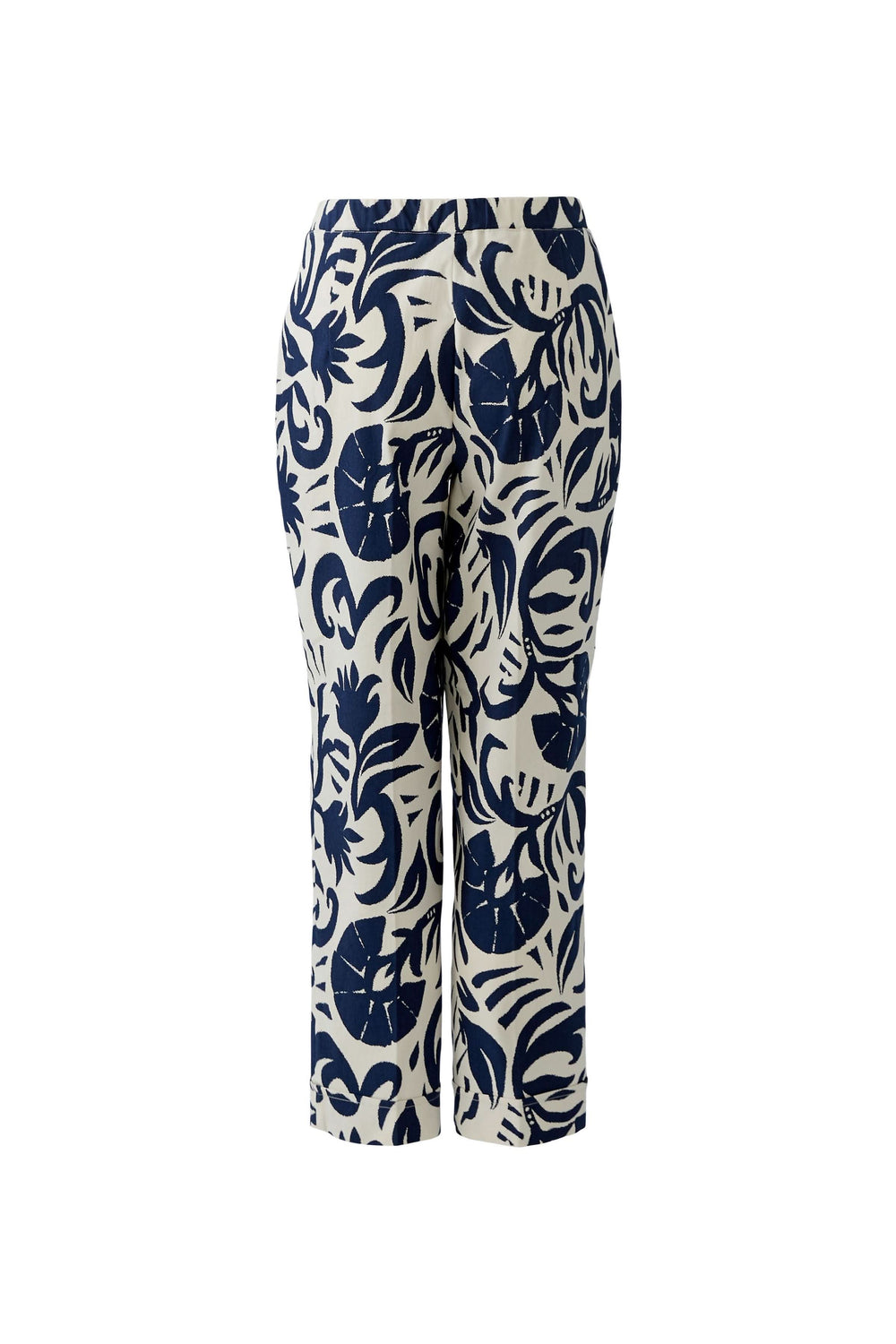 Pantalon imprimé moderne avec motif audacieux, deux poches latérales, et fermeture discrète pour un style chic et polyvalent.