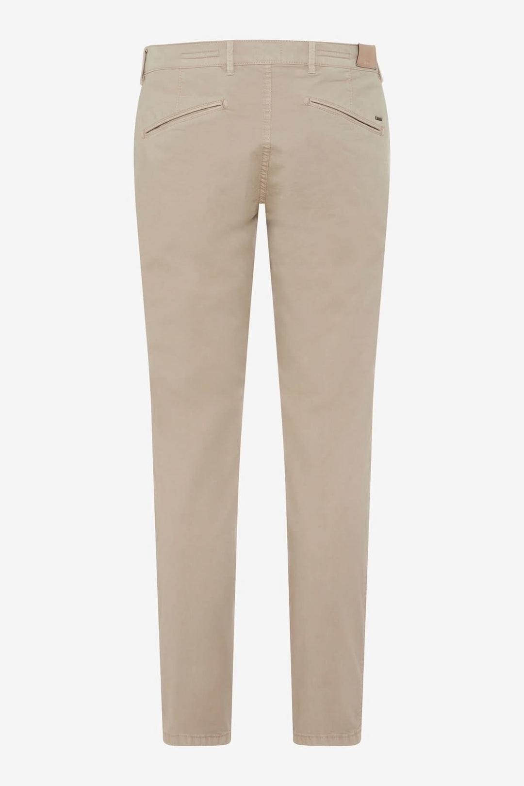 Pantalon jambe droite Silvio, couleur beige, vue arrière, confortable et extensible pour un look décontracté.