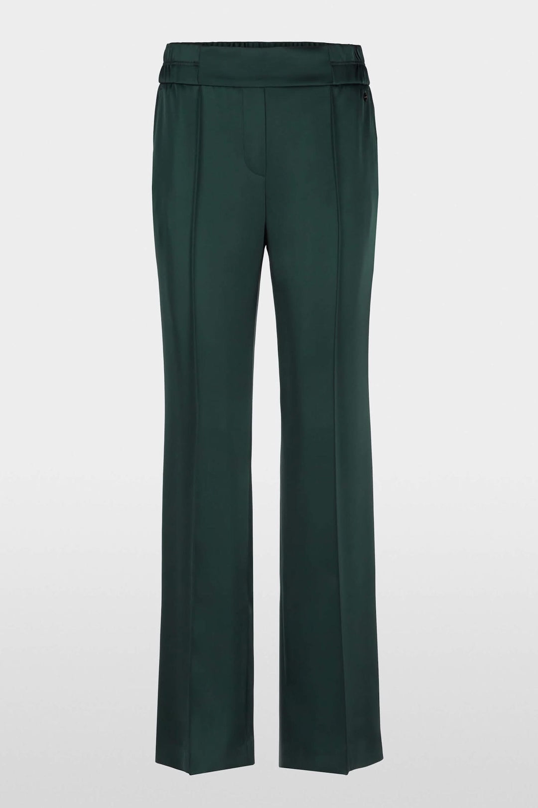 Pantalon à jambe large WASHINGTON, silhouette décontractée, ceinture élastique, matière douce, couleur vert foncé.