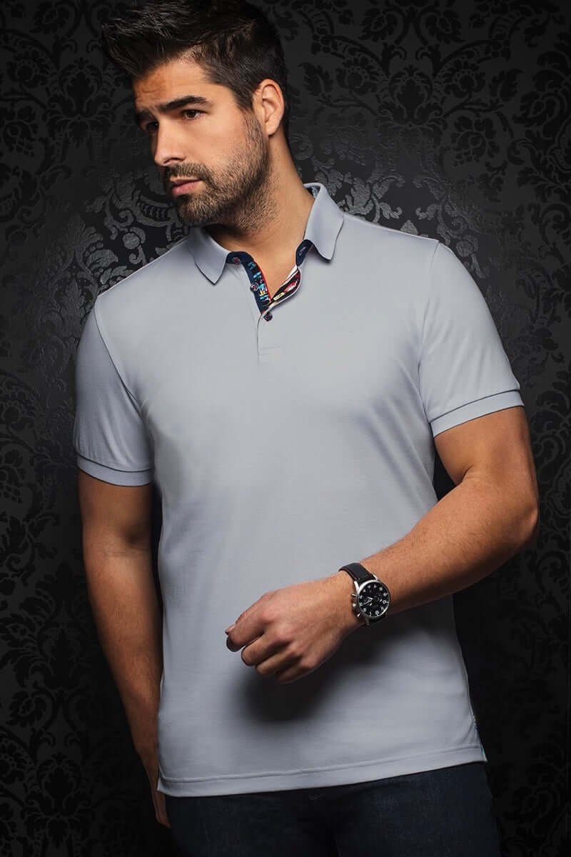 Polo Eagle pour homme, col structuré, design épuré et patte de boutonnage contrastante.