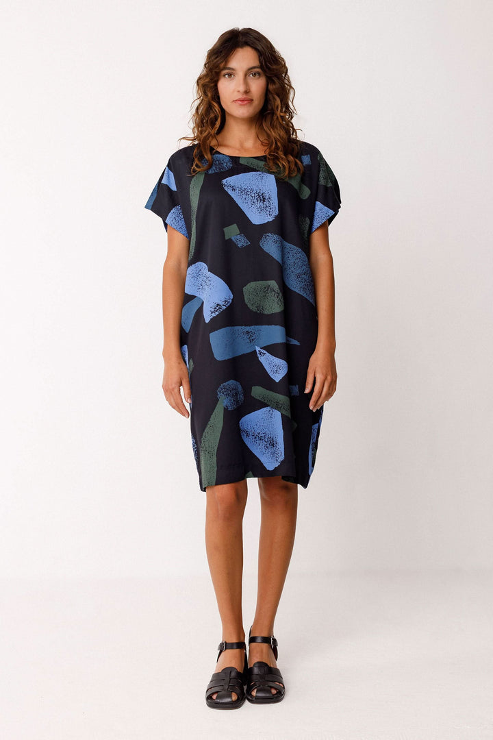 Robe Elodi courte fluide à imprimé abstrait