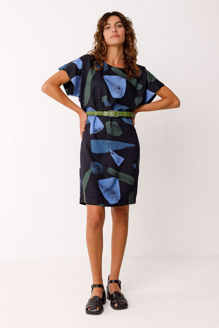 Robe Elodi courte fluide à imprimé abstrait