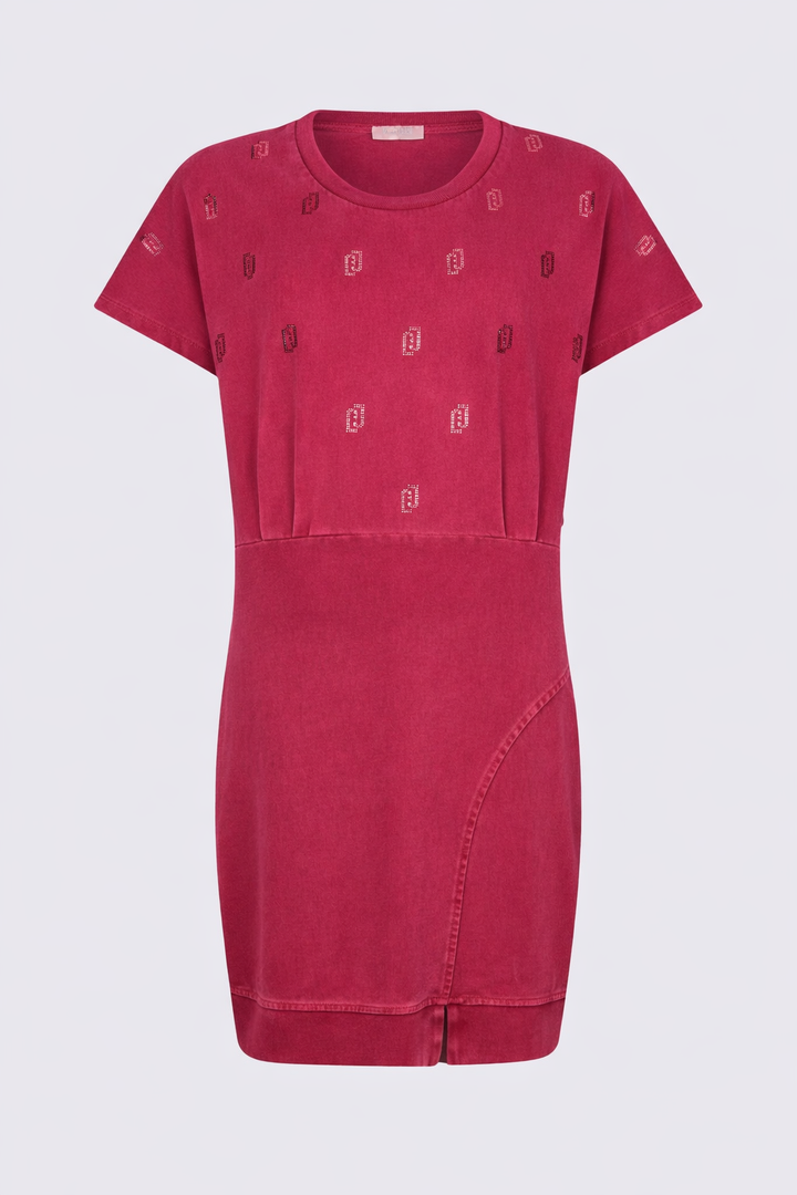 Robe courte en jersey avec strass Liu Jo Sport, style moderne