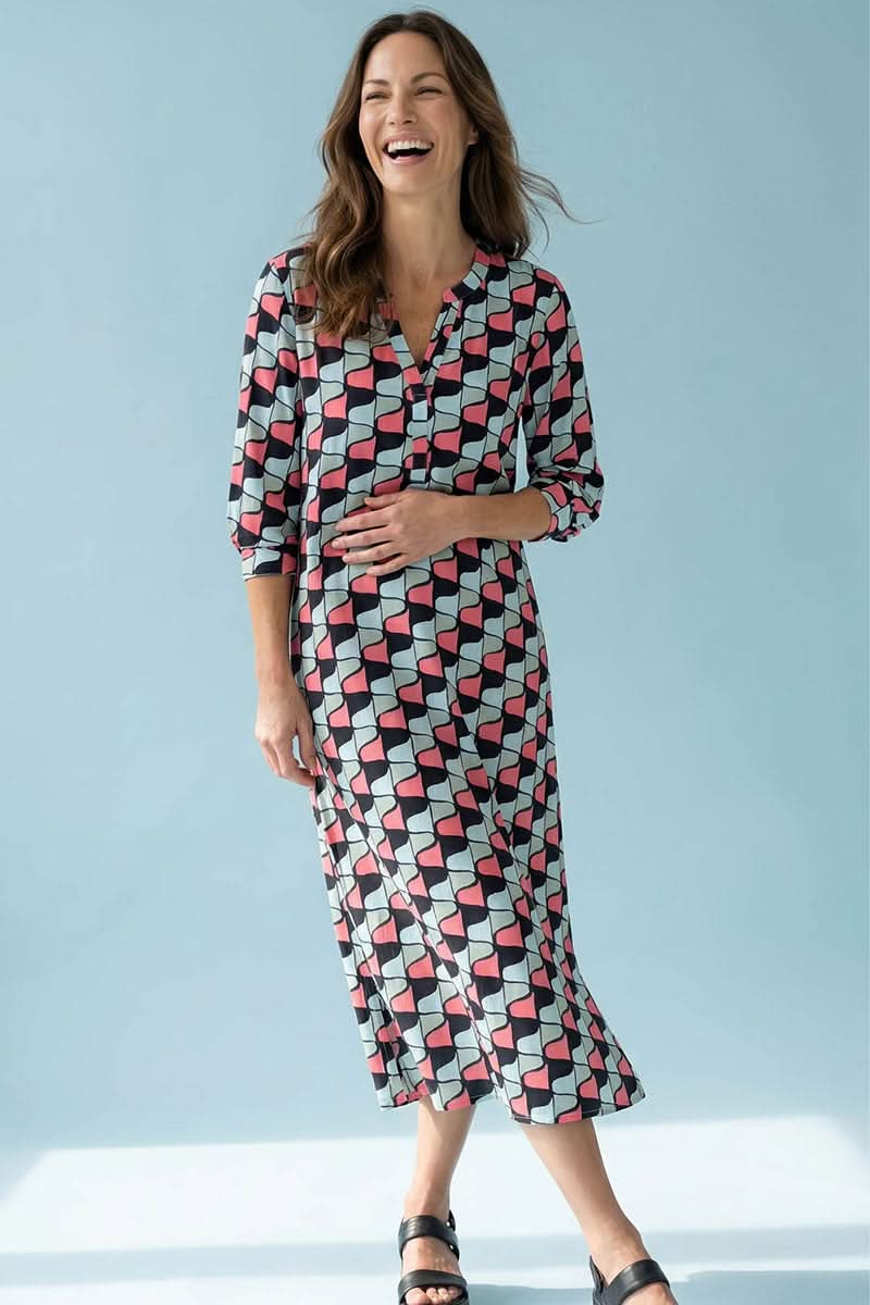 Robe longue imprimée taille ajustable