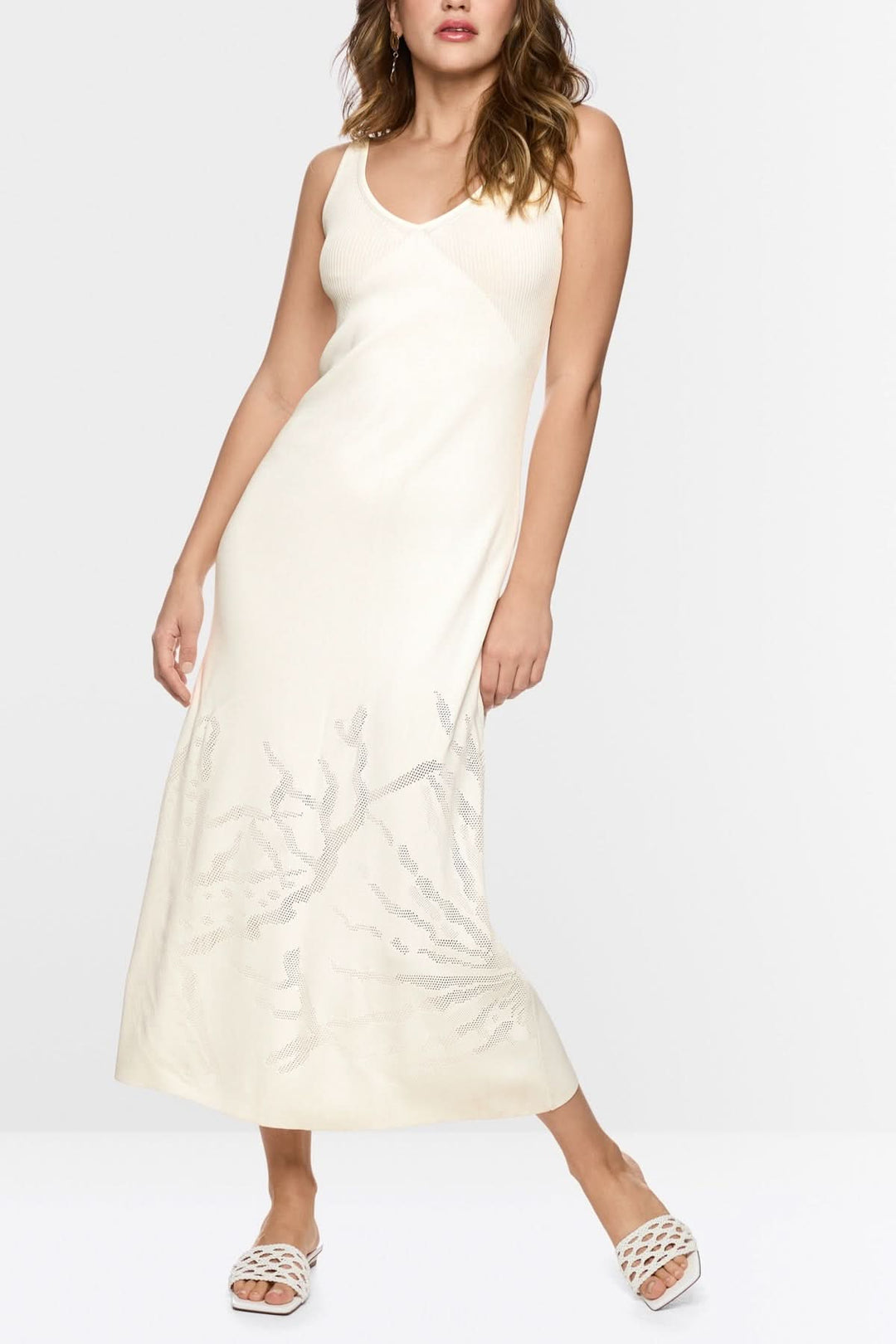 Robe midi fluide à encolure en V