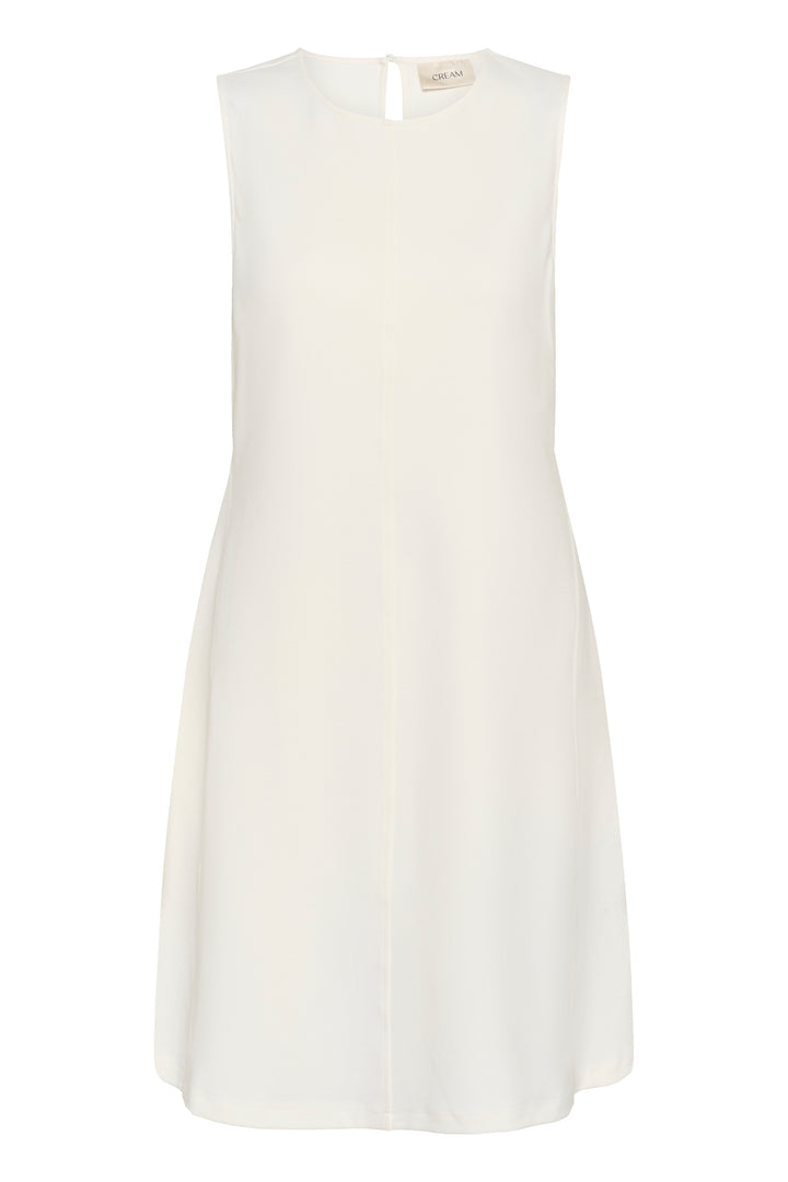 Robe sans manches Anett élégante avec coupe légèrement évasée et encolure ronde, parfaite pour le bureau ou occasions spéciales.