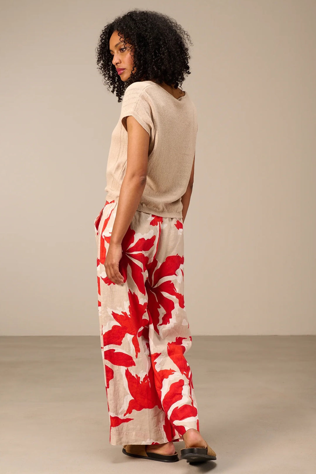 Pantalon large en lin