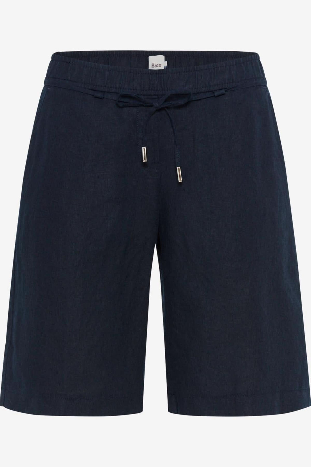 Short en lin MEL B pour femme, coupe Relaxed Fit, taille élastique et cordon de serrage, style décontracté moderne.