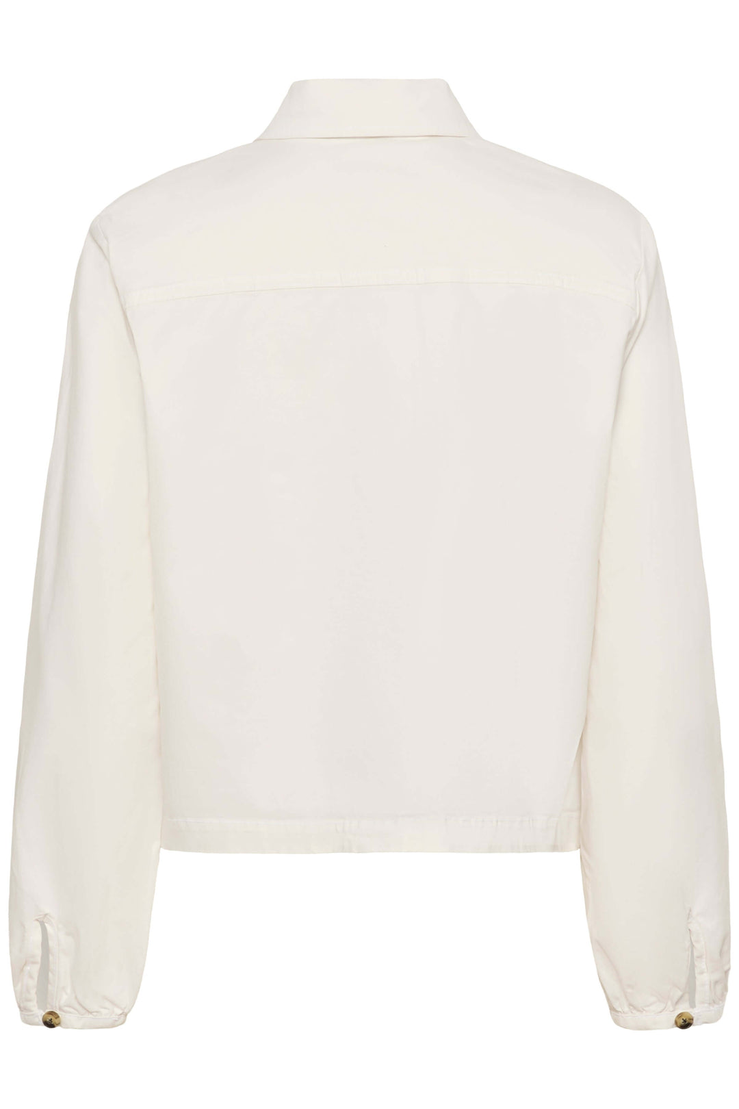 Veste légère rayée à boutons vue arrière avec col chemise et manches longues, deux poches plaquées à l&